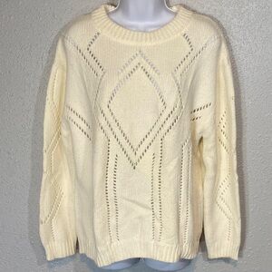 Magaschoni Cream Women's Crew Neck Sweater